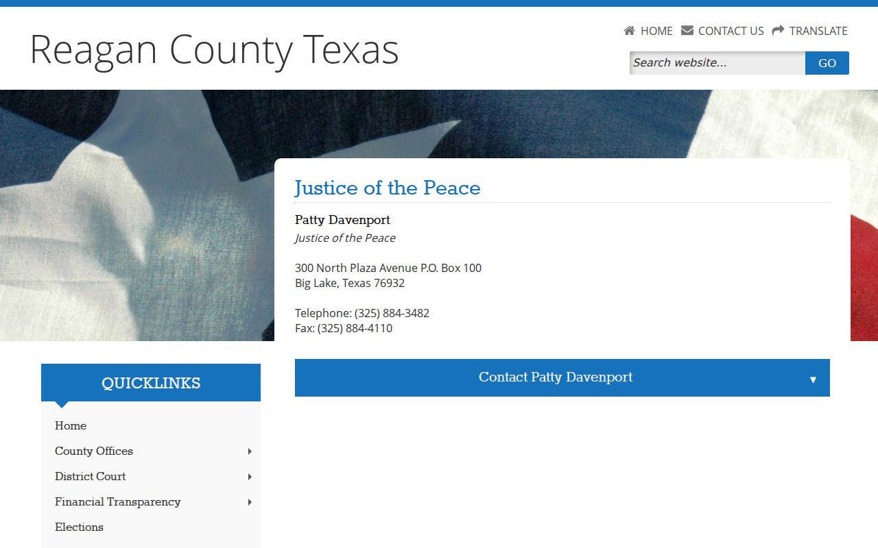 Reagan County warrant search route for Justice of the Peace cases